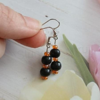 Dřevěné náušnice z chirurgické oceli (BB157)