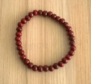 Etnický styl - Dřevěný korálkový náramek s achátem (BC276)