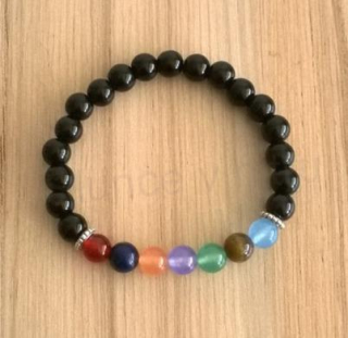 Čakrový náramek s korálky minerálů (BC284)