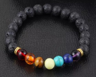 Čakrový náramek s korálky minerálů (BC285)