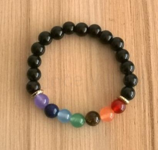 Čakrový náramek s korálky minerálů (BC286)