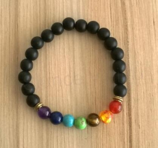 Čakrový náramek s korálky minerálů (BC287)