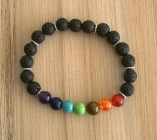 Čakrový náramek s korálky minerálů (BC290)