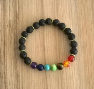 Čakrový náramek s korálky minerálů (BC292)