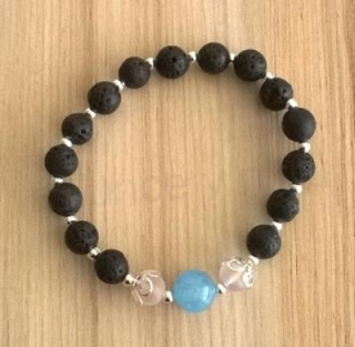 Minerální náramek láva, chalcedon (BC301)