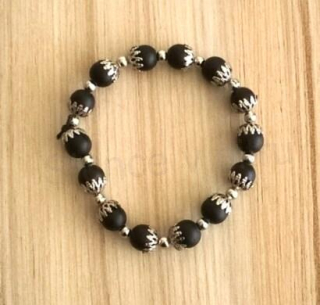 Minerální náramek achát s ozdobami (BC304)