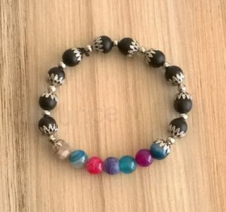 Čakrový náramek s korálky minerálů (BC310)