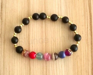 Čakrový náramek s korálky minerálů (BC311)