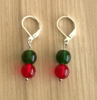 Granátové náušnice z chirurgické oceli (BB163)