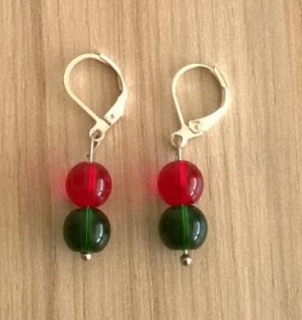 Granátové náušnice z chirurgické oceli (BB164)