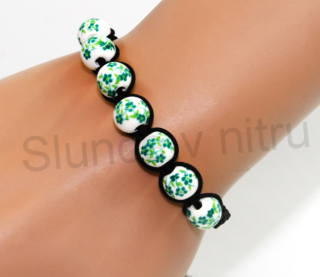 Krásný keramický náramek - ručně malované korálky (BC316)