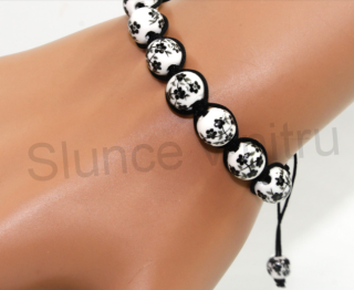 Krásný keramický náramek - ručně malované korálky (BC318)