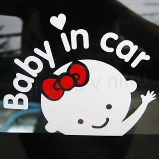 Samolepky na auto Dítě v autě 3D (E1)