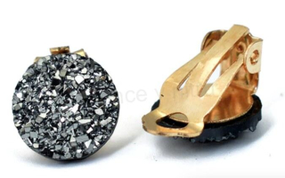 Náušnice klipsy černé (BB32)