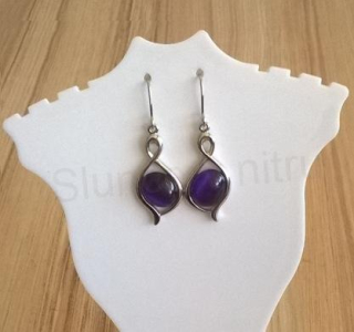 Minerální náušnice z chirurgické oceli s kočičím okem (BB172)