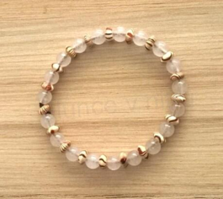 Minerální náramek růženín s ozdobami (BC332)