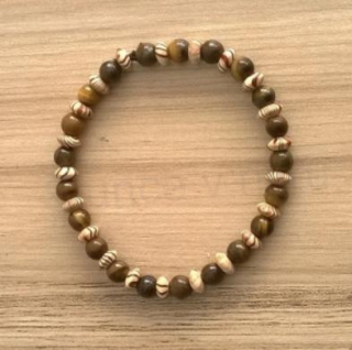 Minerální náramek tygří oko s ozdobami (BC333)