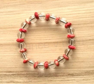 Minerální náramek křišťál s ozdobami (BC334)