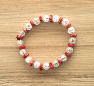 Minerální náramek křišťál s ozdobami (BC336)