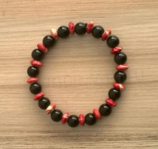 Minerální náramek onyx s ozdobami (BC337)