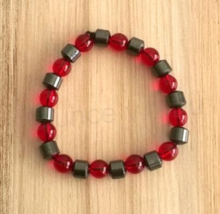 Minerální náramek granát, hematit (BC341)