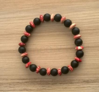 Minerální náramek achát s ozdobami (BC344)