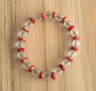 Minerální náramek křišťál s ozdobami (BC345)