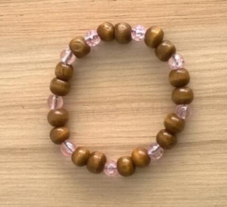 Etnický styl - Dřevěný korálkový náramek s ozdobami (BC358)