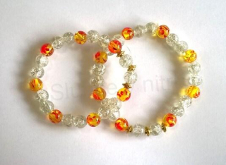 Minerální křišťálové náramky, jantar (BC46) 