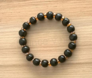 Etnický styl - Dřevěný korálkový náramek s ozdobami (BC383)
