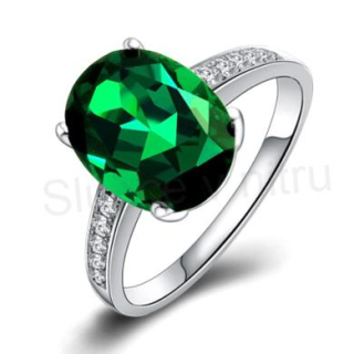 Prsten s Emeraldem a zirkony (BE114)