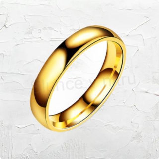 Prsten z nerezové oceli ve zlaté barvě, velikost 62 (BP253)