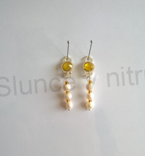 Náušnice klipsy s pravými perlami 8 x 45 mm (BB177)