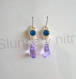 Náušnice klipsy s broušenými ozdobami 9,4 x 35 mm (BB178)