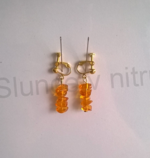 Náušnice klipsy jantar šroubovací (BB202)