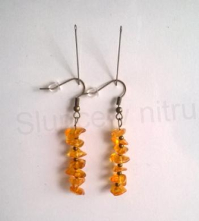 Minerální náušnice jantar z chirurgické oceli (BB205)