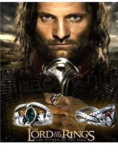 Pánský Aragornův prsten se zeleným krystalem (BP9)