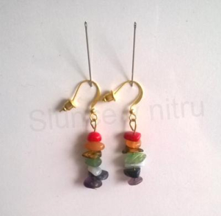 Minerální náušnice čakrové z chirurgické oceli (BB212)