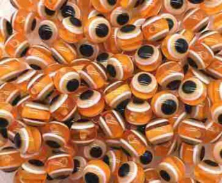 Plastový korálek Oko 8 mm | hnědožluté (AC167)