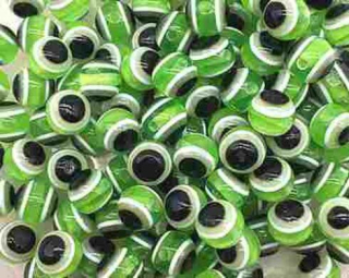 Plastový korálek Oko 8 mm | zelené (AC168)