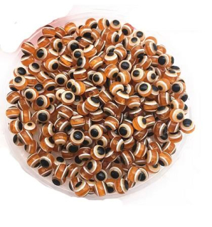 Plastový korálek Oko 6 mm | tmavě oranžová (AC170)