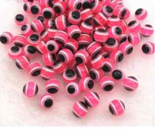 Plastový korálek Oko 6 mm | růžové (AC171)