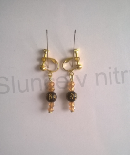 Náušnice klipsy se swarovski, kulička štěstí šroubovací (BB225)