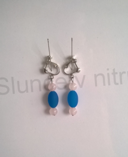 Náušnice klipsy s růženínem šroubovací (BB246)