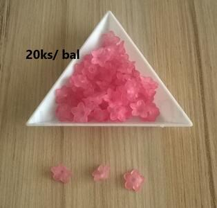 Plastové korálky zvoneček, kytička 9,5 x 5 mm 20 kusů v balení | růžové (AC180)