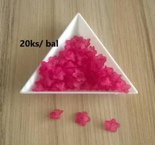 Plastové korálky zvoneček, kytička 9,5 x 5 mm 20 kusů v balení | růžové (AC182)