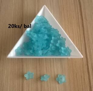 Plastové korálky zvoneček, kytička 9,5 x 5 mm 20 kusů v balení | modré (AC183)