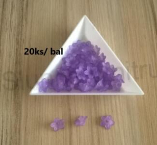 Plastové korálky zvoneček, kytička 9,5 x 5 mm 20 kusů v balení | fialové (AC184)