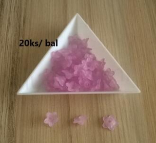 Plastové korálky zvoneček, kytička 9,5 x 5 mm 20 kusů v balení | růžové (AC187)