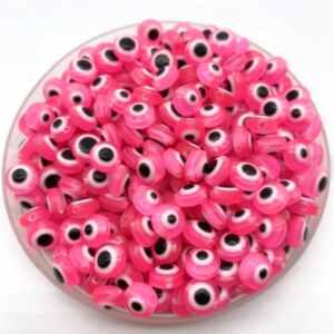 Plastový korálek Oko 5 x 8 mm | růžové (AC188)